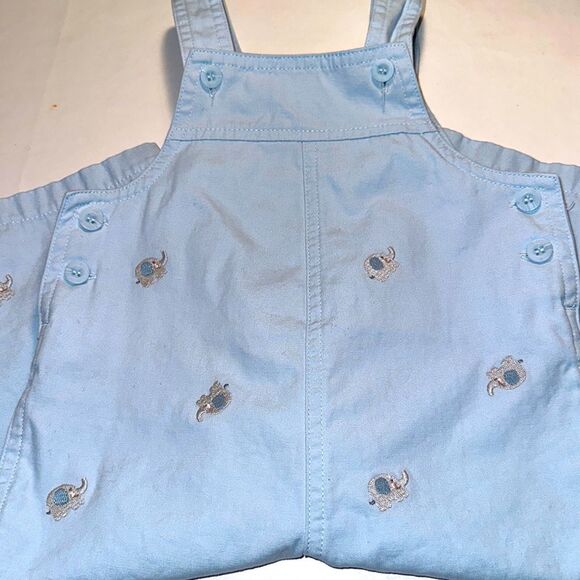 Baby Boys 100% Cotton Elephant Embroidered Overalls, size 12 months - Picture 2 of 9